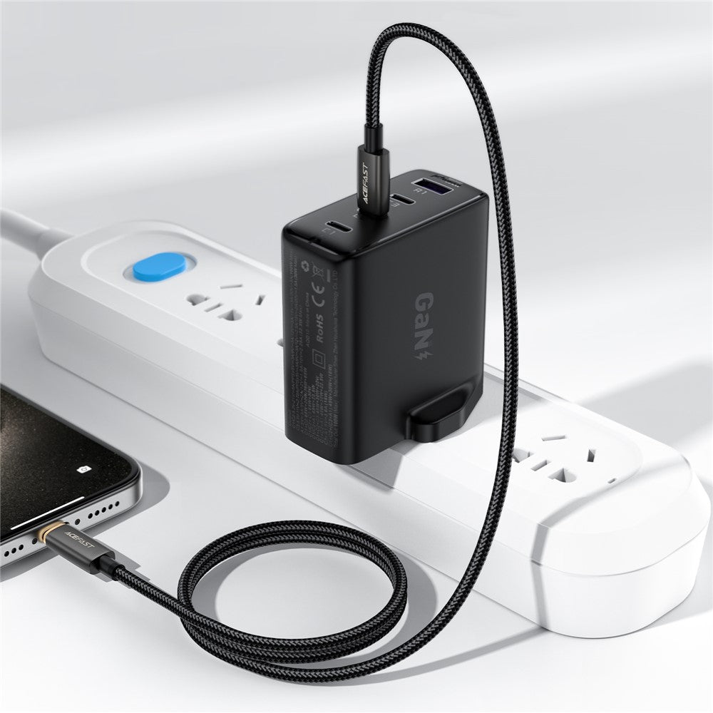 USB-C - Lightning Acefast C23-01 -data- ja latauskaapeli, 30W, 1.2m, Musta