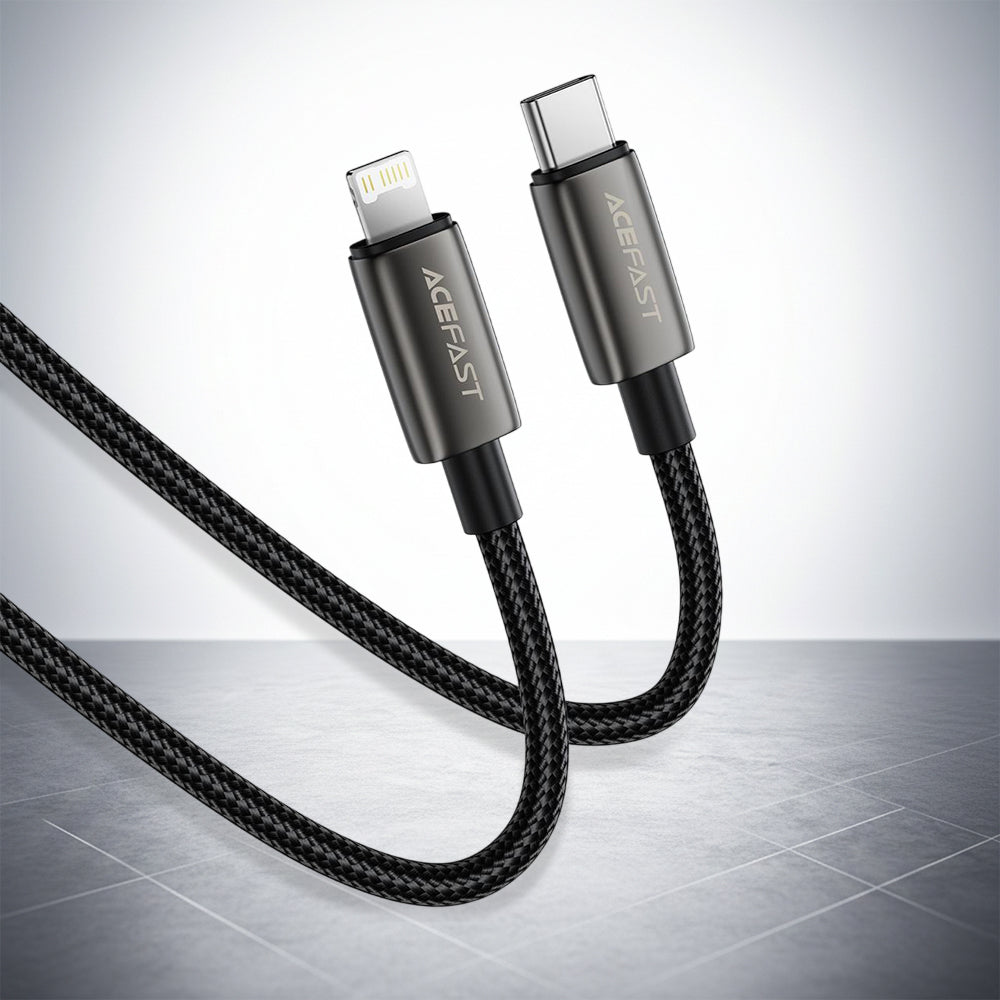 USB-C - Lightning Acefast C23-01 -data- ja latauskaapeli, 30W, 1.2m, Musta