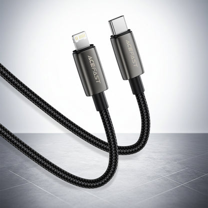 USB-C - Lightning Acefast C23-01 -data- ja latauskaapeli, 30W, 1.2m, Musta