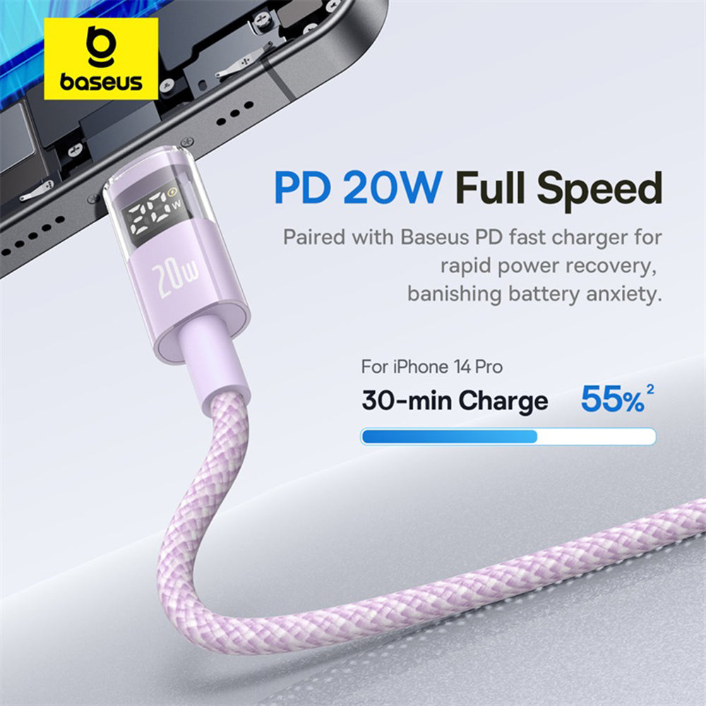 USB-C - Lightning Baseus Display 2, 20W, 2m, Violetti P10382703511-01