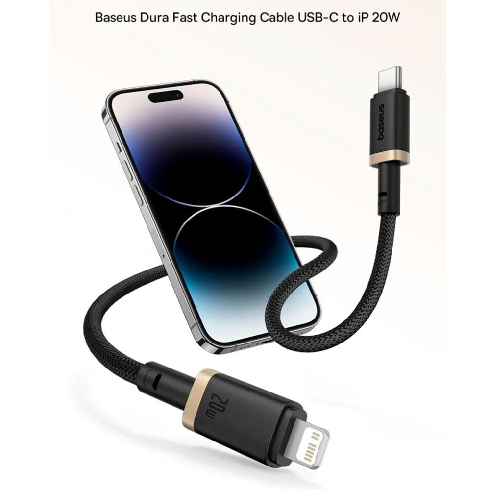 USB-C - Lightning Baseus Dura Series -data- ja latauskaapeli, 20W, 2m, Punainen Musta E0420802