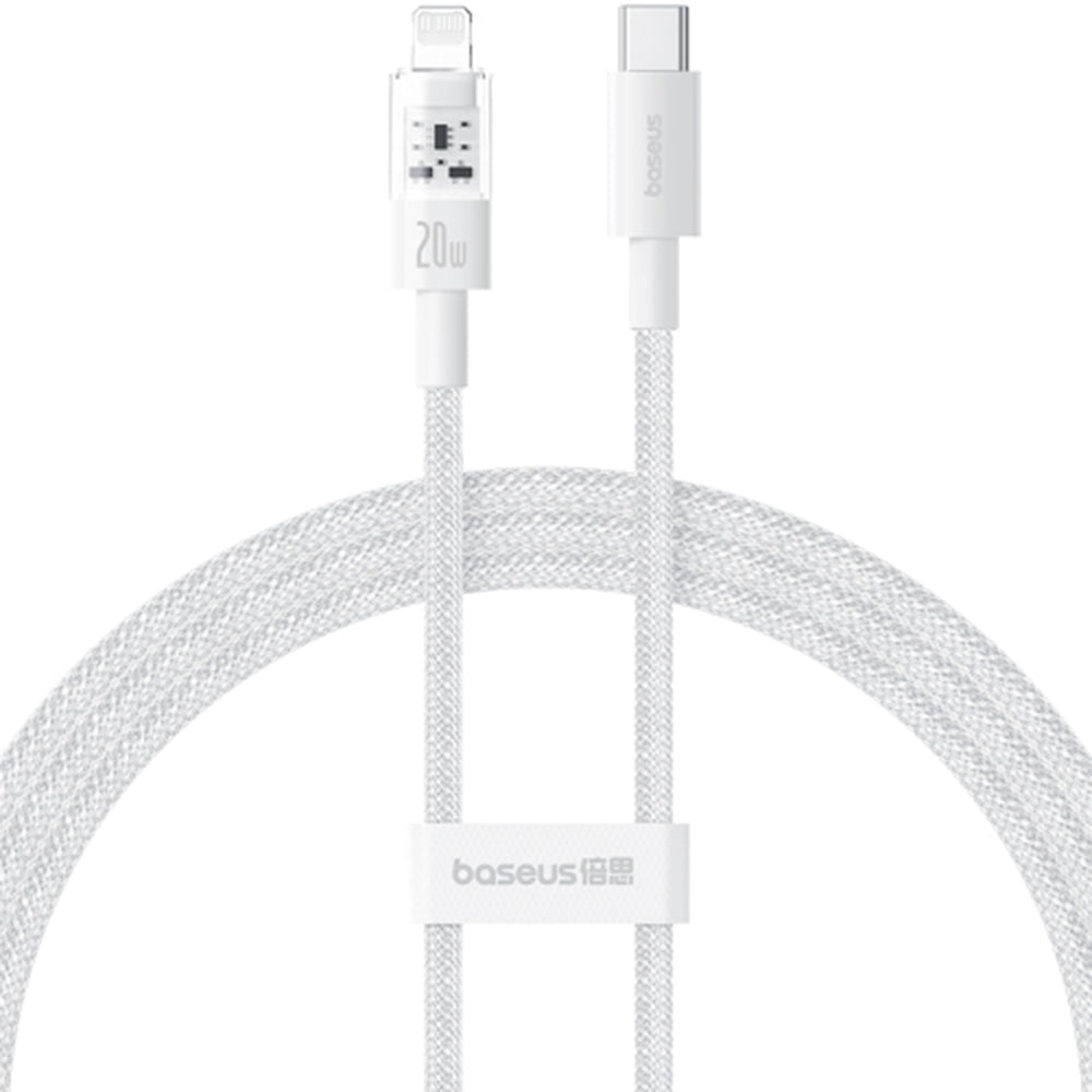 USB-C - Lightning Baseus Gem -data- ja latauskaapeli, 20W, 2m, Valkoinen P10373001211-01