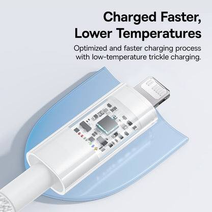 USB-C - Lightning Baseus Gem -data- ja latauskaapeli, 20W, 2m, Valkoinen P10373001211-01