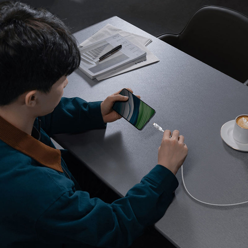 USB-C - Lightning Baseus Gem -data- ja latauskaapeli, 20W, 2m, Valkoinen P10373001211-01
