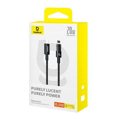USB-C - Lightning Baseus Gem -data- ja latauskaapeli, 20W, 2m, Valkoinen P10373001211-01
