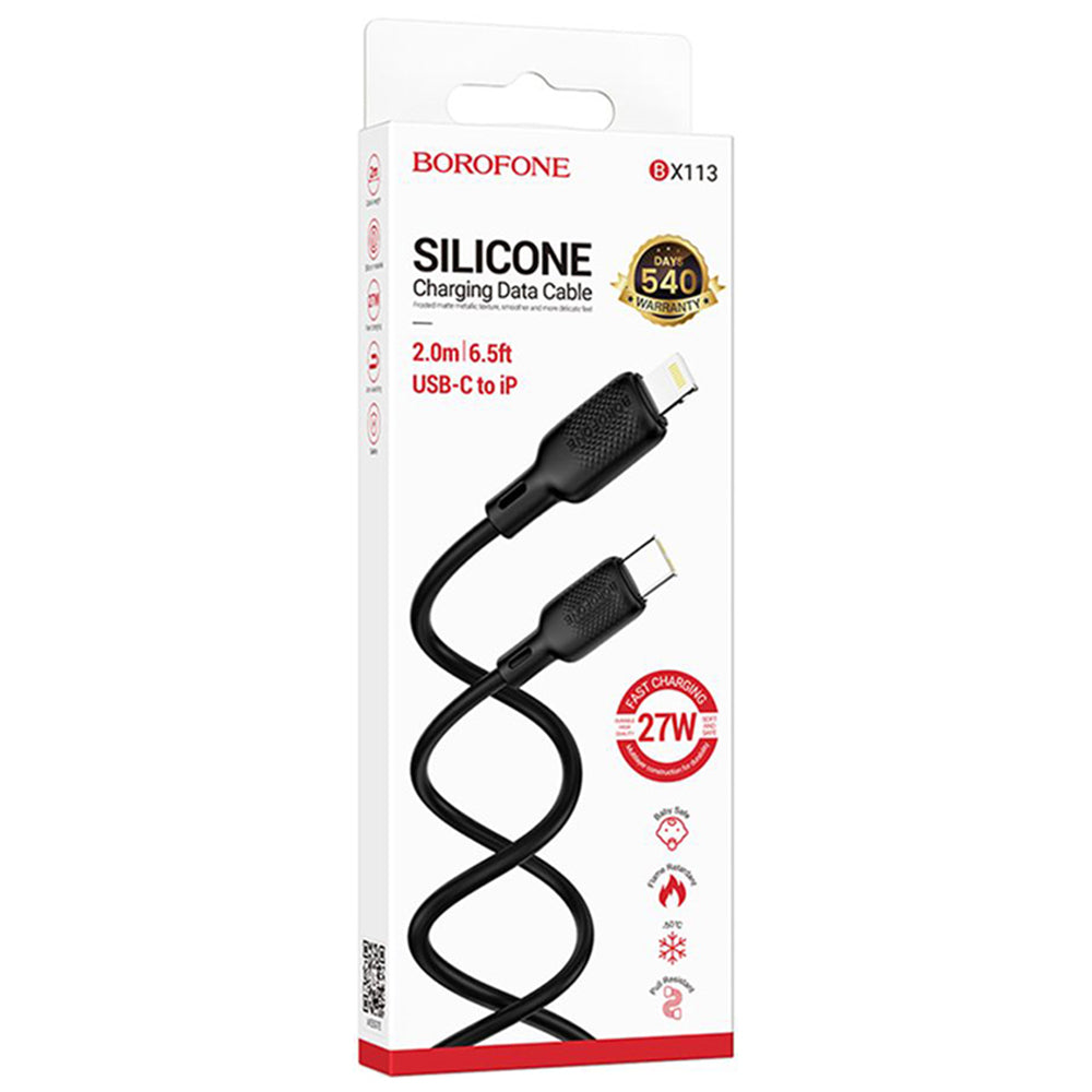 USB-C - Lightning Borofone BX113 Lenny -data- ja latauskaapeli, 27W, 2m, Musta