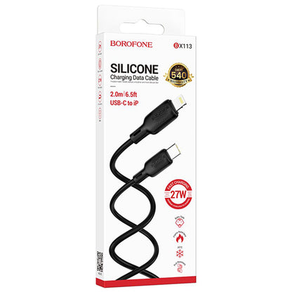 USB-C - Lightning Borofone BX113 Lenny -data- ja latauskaapeli, 27W, 2m, Musta