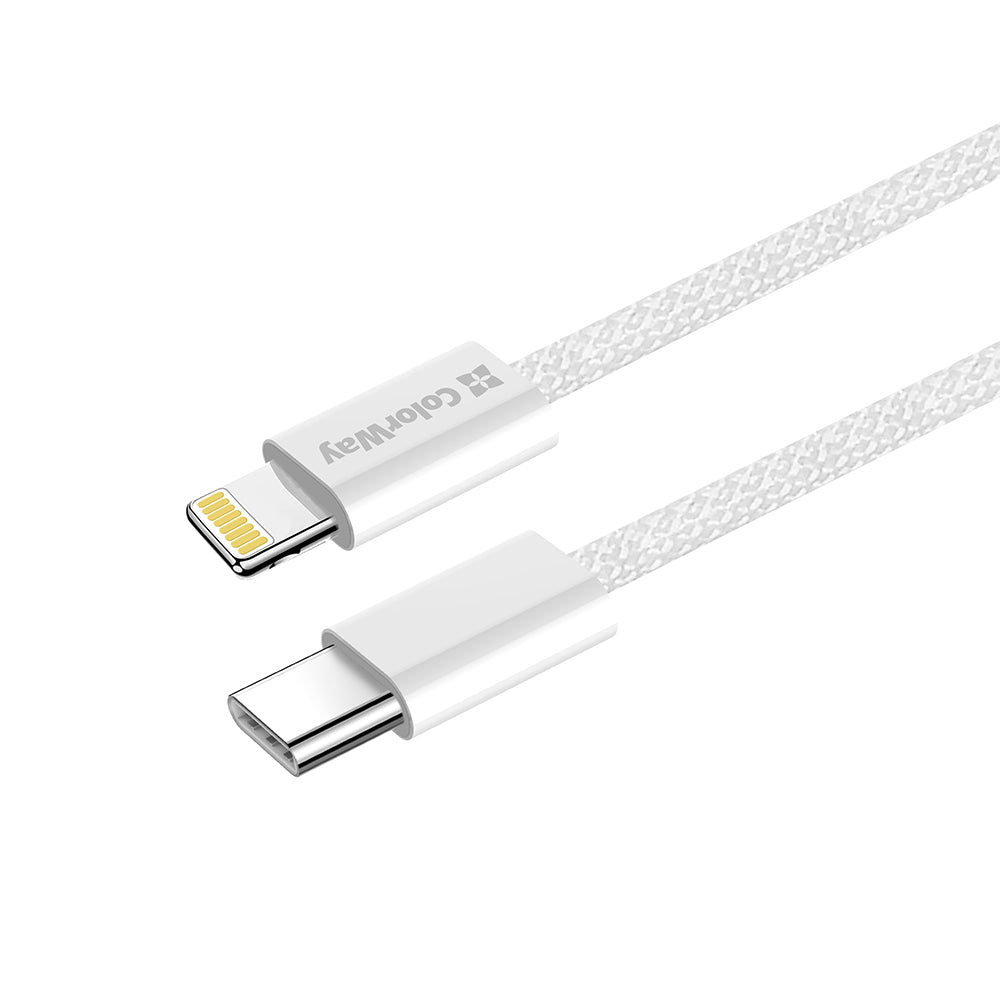 USB-C - Lightning -lataus- ja tiedonsiirtokaapeli ColorWay CW-CBPDCL061, 27W, 1m, Harmaa