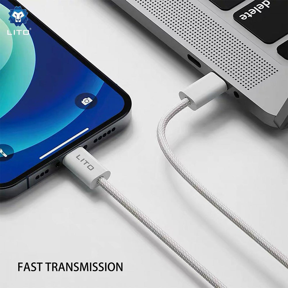USB-C - Lightning Lito LD04CL Data- ja latauskaapeli, 27W, 1m, Valkoinen