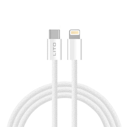 USB-C - Lightning Lito LD04CL Data- ja latauskaapeli, 27W, 1m, Valkoinen