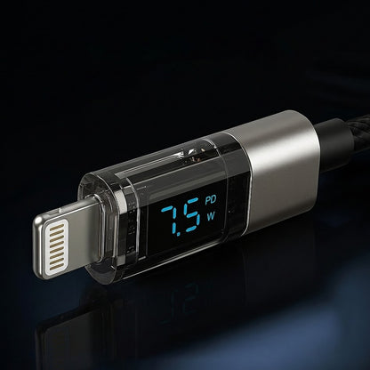 USB-C - Lightning Lito LD09CL Display -data- ja latauskaapeli, 36W, 1.2m, Musta