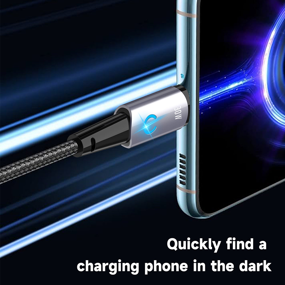 USB-C - Lightning Lito LD10CL -data- ja latauskaapeli, 30W, 1m, Musta