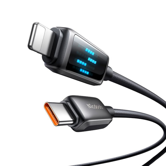 USB-C - Lightning McDodo CA-2630 Display -data- ja latauskaapeli, 36W, 1.2m, Musta