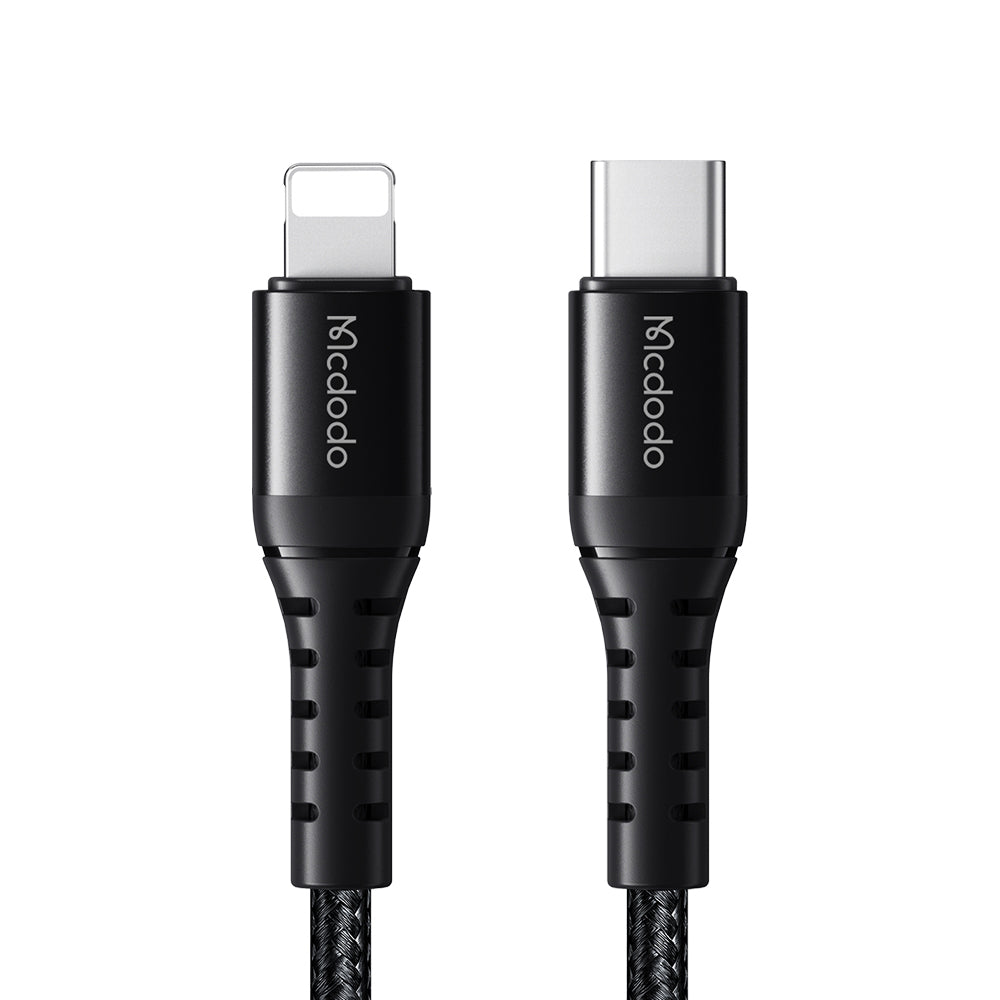 USB-C - Lightning McDodo CA-5631 -data- ja latauskaapeli, 36W, 1m, Musta