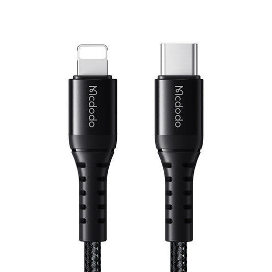 USB-C - Lightning McDodo CA-5631 -data- ja latauskaapeli, 36W, 1m, Musta