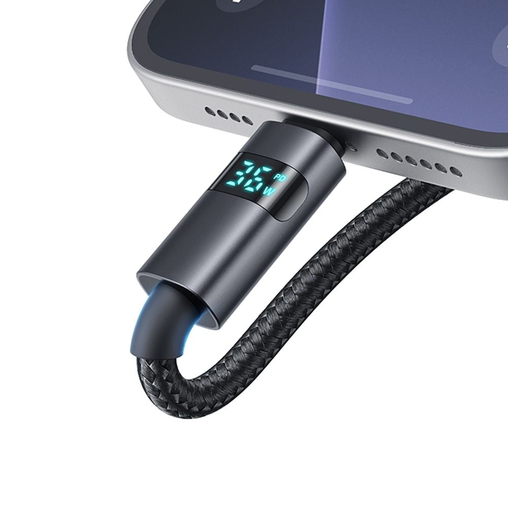 USB-C - Lightning McDodo CA-6570 Display -data- ja latauskaapeli, 36W, 1.2m, Musta
