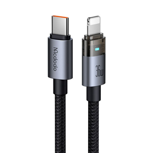 USB-C - Lightning McDodo CA-6940 -data- ja latauskaapeli, 36W, 1.2m, Musta