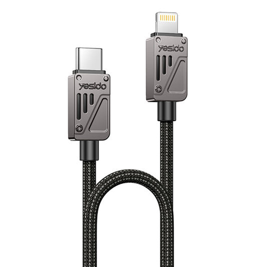 USB-C - Lightning Yesido CA195 -data- ja latauskaapeli, 27W, 1.2m, Musta