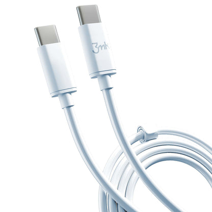 USB-C-tietojen ja latauksen kaapeli - USB-C 3MK Hyper, 100W, 2m, valkoinen