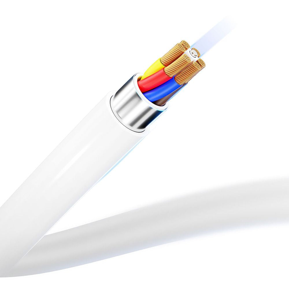USB-C-tietojen ja latauksen kaapeli - USB-C 3MK Hyper, 100W, 2m, valkoinen