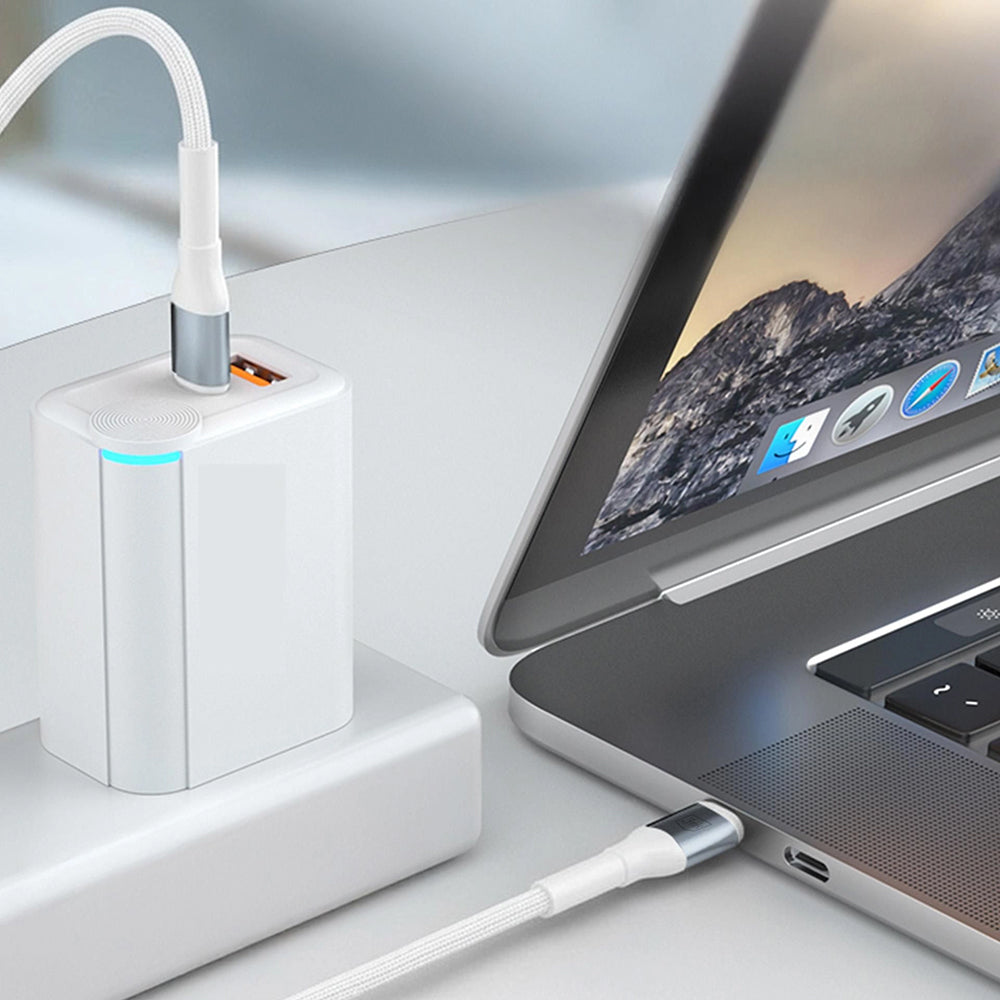 USB-C-tietojen ja latauksen kaapeli - USB-C 3MK Hyper N, 100W, 2m, valkoinen