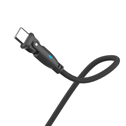 USB-C-tietojen ja latauskaapeli - USB-C 3MK Hyper N Kulmikas, 100W, 1m, Musta