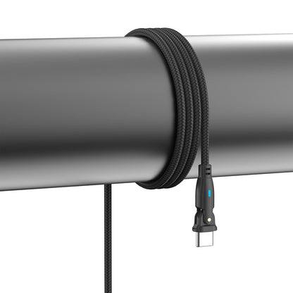 USB-C-tietojen ja latauskaapeli - USB-C 3MK Hyper N Kulmikas, 100W, 1m, Musta