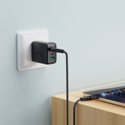 USB-C - USB-C Acefast C11-03 Data- ja Latauskaapeli, 60W, 1.2m, Musta