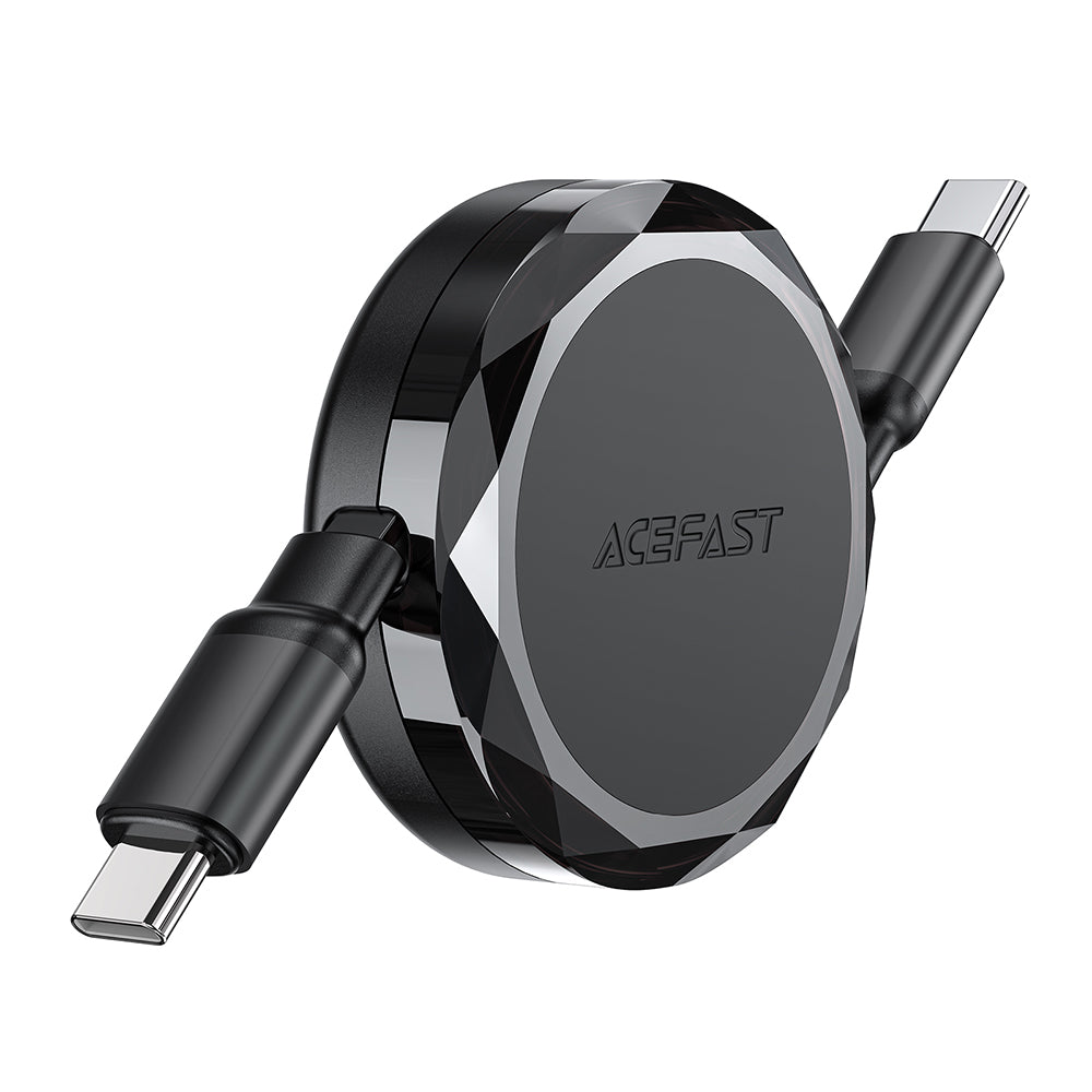 USB-C - USB-C Acefast C13-03 Data- ja Latauskaapeli, 60W, 0.8m, Musta