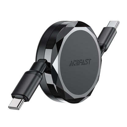 USB-C - USB-C Acefast C13-03 Data- ja Latauskaapeli, 60W, 0.8m, Musta