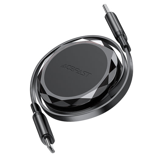 USB-C - USB-C Acefast C13-03 Data- ja Latauskaapeli, 60W, 0.8m, Musta