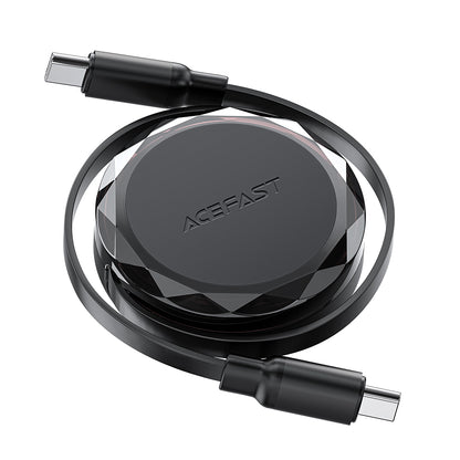 USB-C - USB-C Acefast C13-03 Data- ja Latauskaapeli, 60W, 0.8m, Musta
