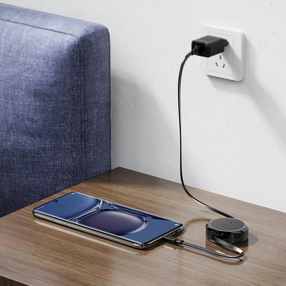 USB-C - USB-C Acefast C13-03 Data- ja Latauskaapeli, 60W, 0.8m, Musta