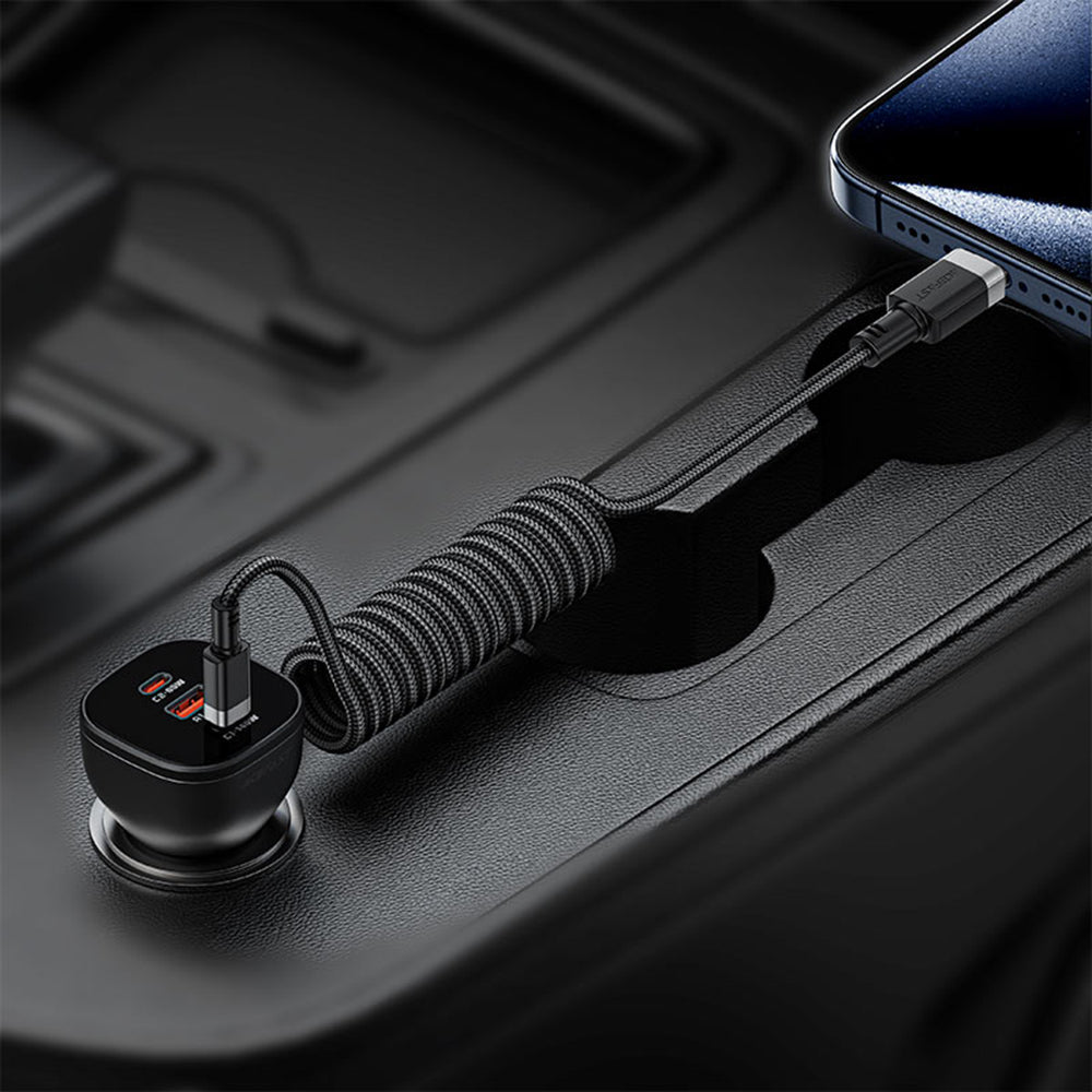 USB-C - USB-C Acefast C14-03 Data- ja Latauskaapeli, 60W, 1.2m, Musta