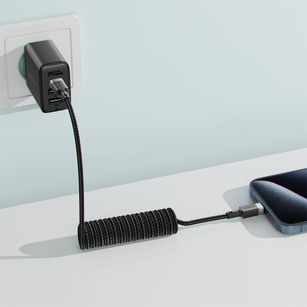 USB-C - USB-C Acefast C14-03 Data- ja Latauskaapeli, 60W, 1.2m, Musta