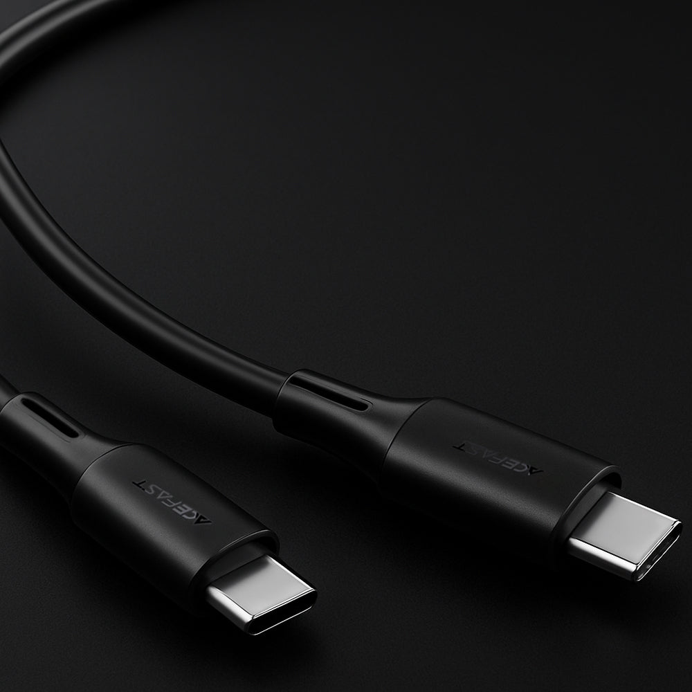 USB-C - USB-C Acefast C17-03 -data- ja latauskaapeli, 60W, 1.2m, Musta