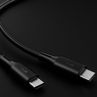 USB-C - USB-C Acefast C17-03 -data- ja latauskaapeli, 60W, 1.2m, Musta