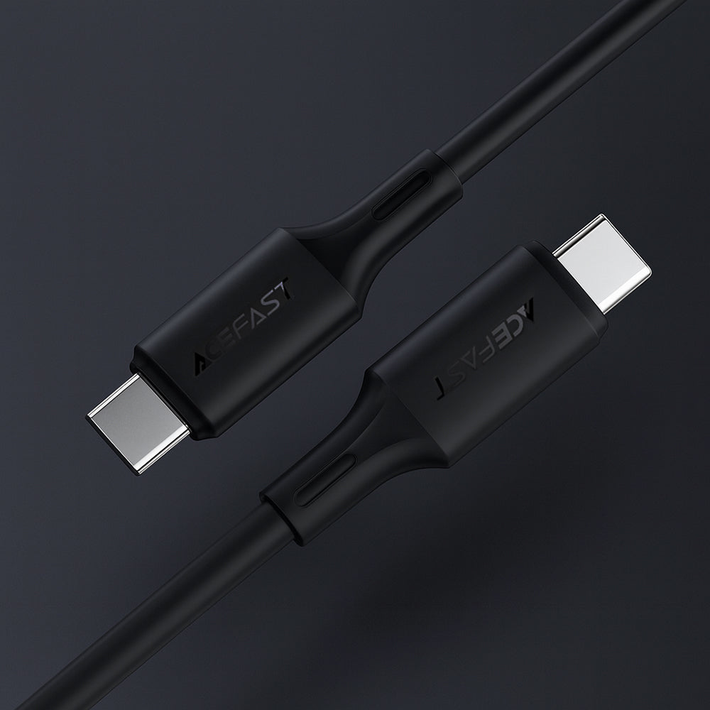 USB-C - USB-C Acefast C17-03 -data- ja latauskaapeli, 60W, 1.2m, Musta