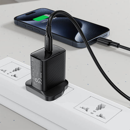 USB-C - USB-C Acefast C17-03 -data- ja latauskaapeli, 60W, 1.2m, Musta