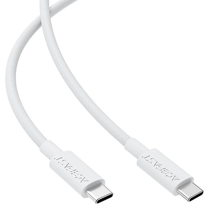 USB-C - USB-C Acefast C18-03 -data- ja latauskaapeli, 60W, 1.2m, Valkoinen