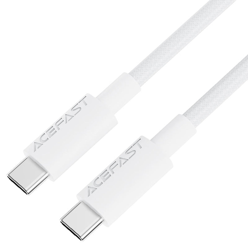 USB-C - USB-C Acefast C18-03 -data- ja latauskaapeli, 60W, 1.2m, Valkoinen