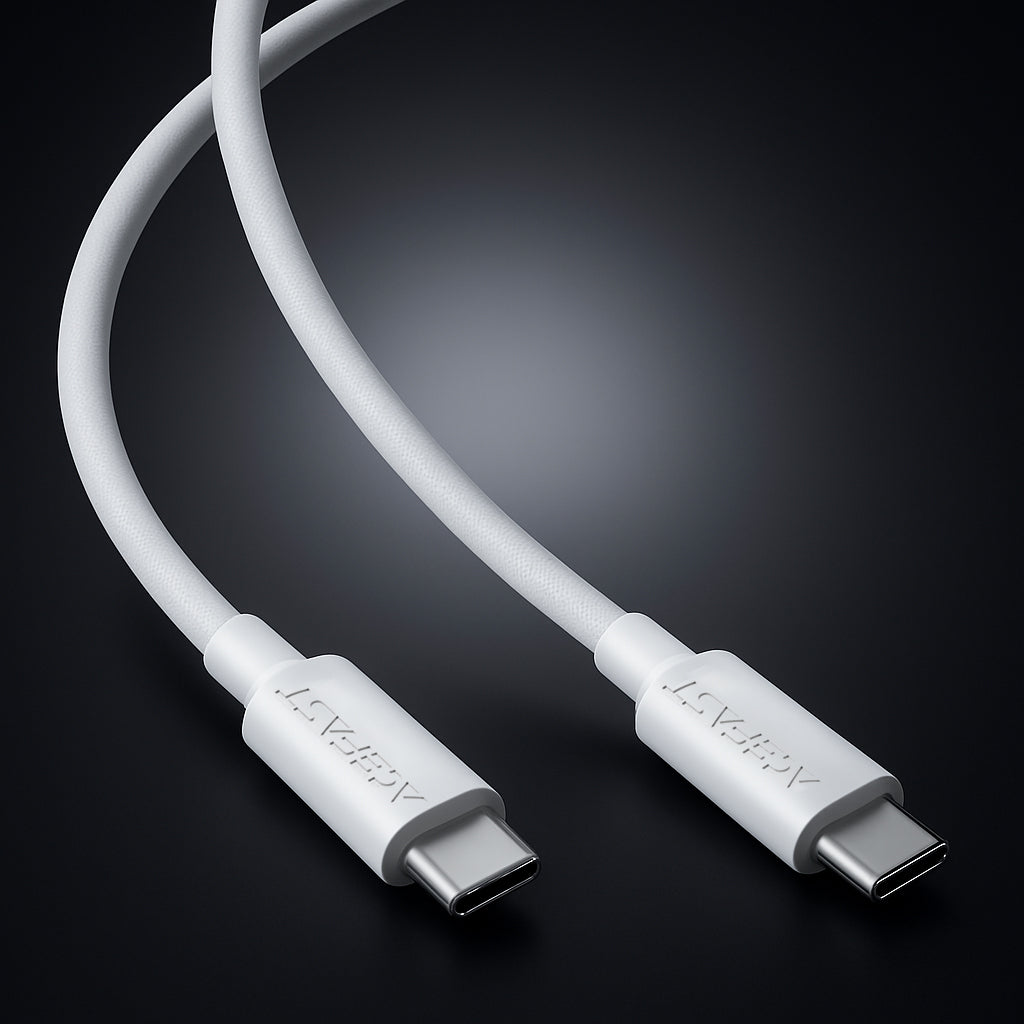 USB-C - USB-C Acefast C18-03 -data- ja latauskaapeli, 60W, 1.2m, Valkoinen