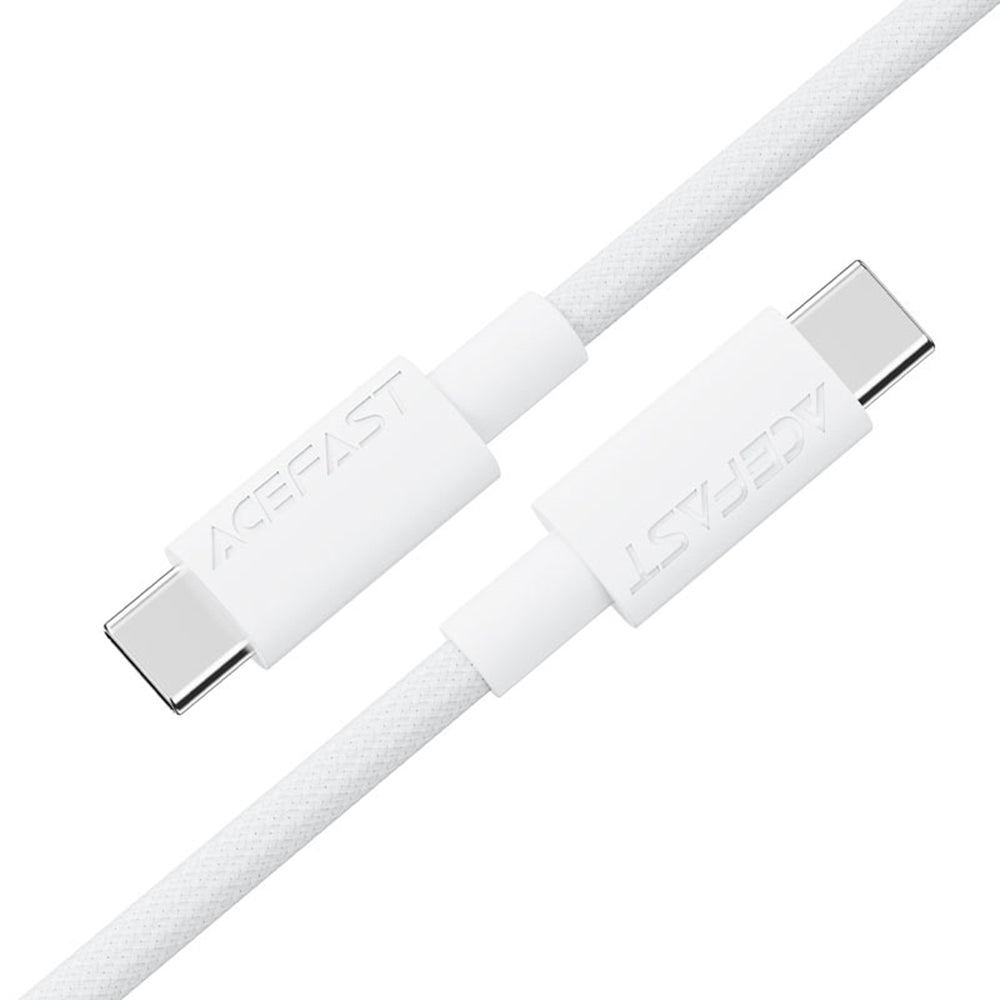 USB-C - USB-C Acefast C18-03 -data- ja latauskaapeli, 60W, 1.2m, Valkoinen