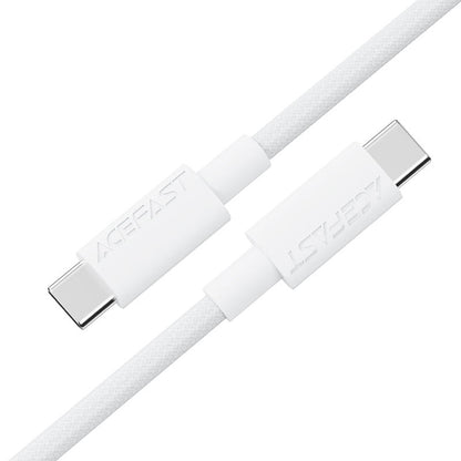 USB-C - USB-C Acefast C18-03 -data- ja latauskaapeli, 60W, 1.2m, Valkoinen