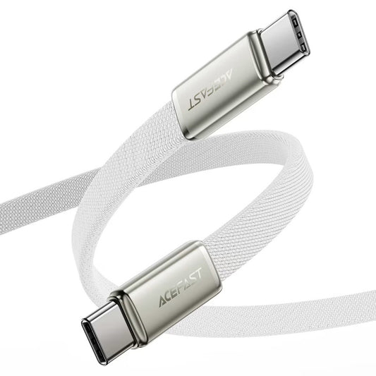 USB-C - USB-C Acefast C24-03 Data- ja Latauskaapeli, 60W, 1.2m, Valkoinen
