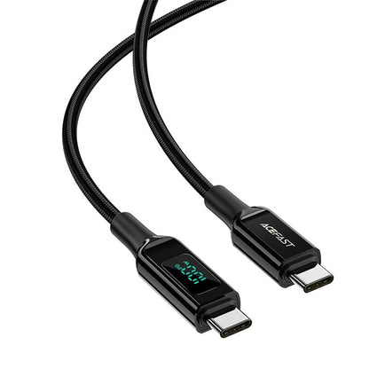 USB-C - USB-C Acefast C6-03 Display -data- ja latauskaapeli, 100W, 2m, Musta