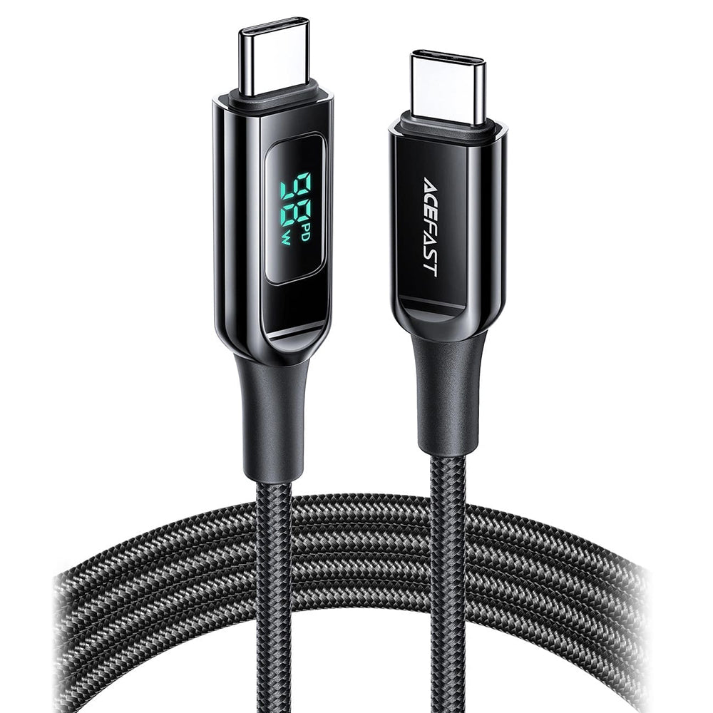 USB-C - USB-C Acefast C6-03 Display -data- ja latauskaapeli, 100W, 2m, Musta