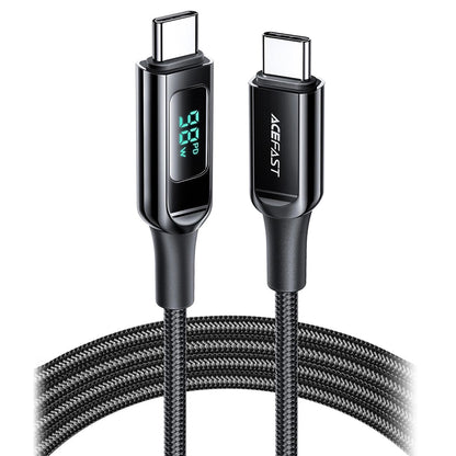 USB-C - USB-C Acefast C6-03 Display -data- ja latauskaapeli, 100W, 2m, Musta