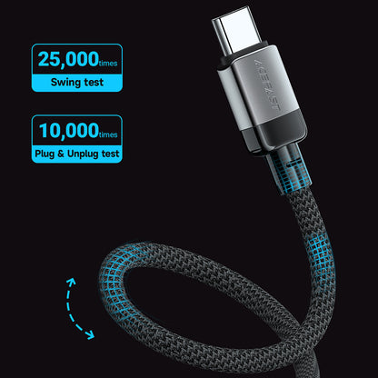 USB-C - USB-C Acefast C9-03 -data- ja latauskaapeli, 60W, 1.2m, Musta