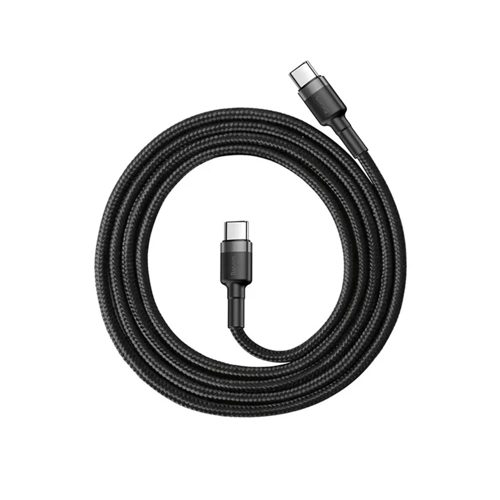 USB-C - USB-C Baseus Cafule -data- ja latauskaapeli, 60W, 2m, 2 kappaleen setti, Musta E0418501